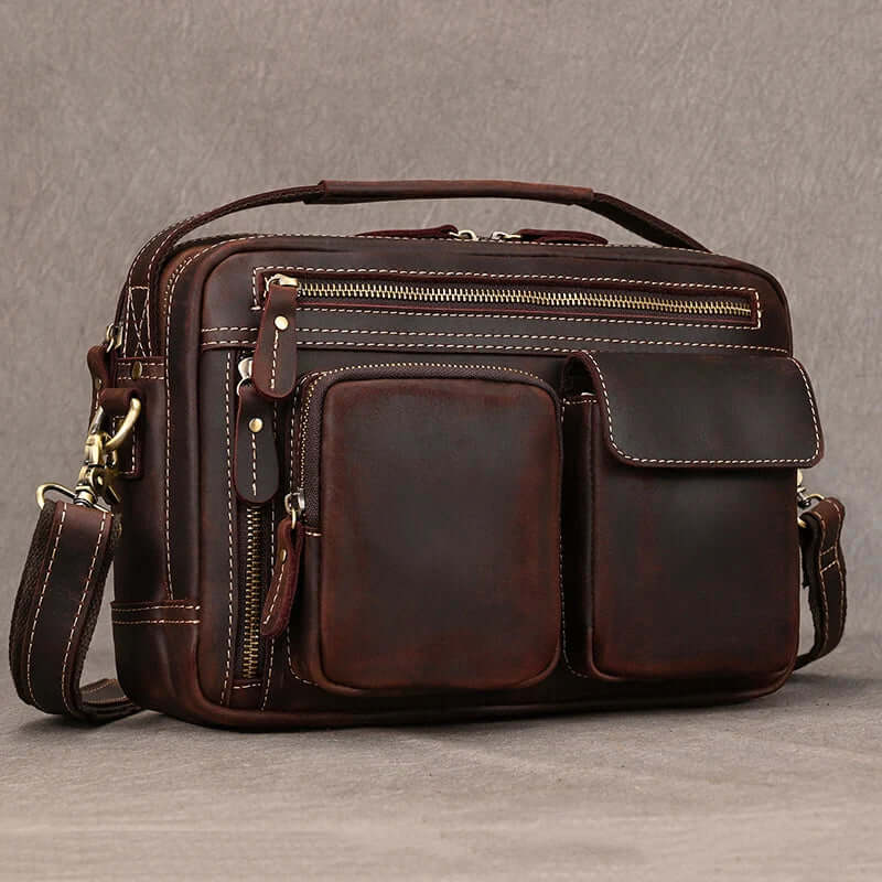 Male Leather Messenger Bag