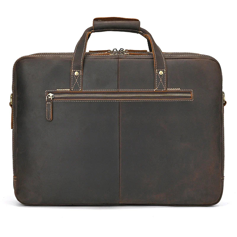 Handmade Full-Grain Leather Briefcase – Fits 17" Laptop