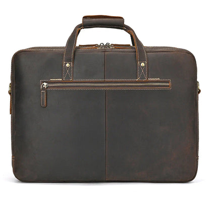 Handmade Full-Grain Leather Briefcase – Fits 17" Laptop
