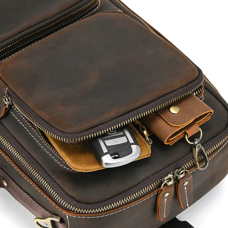 Handmade Top-Grain Leather 3-Way Bag Fanny Pack