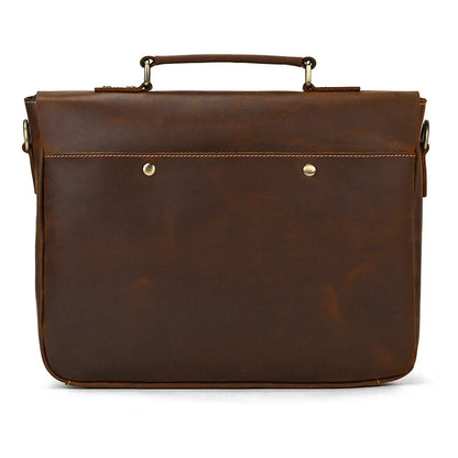 Male Soft Cow Leather Laptop Shoulder Bag