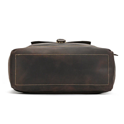 Premium Full-Grain Leather Laptop Backpack