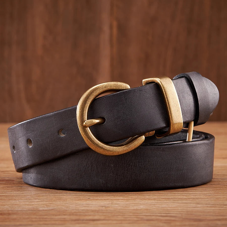 Ceinture VALÉRIA™ vintage en cuir de vachette pour femme