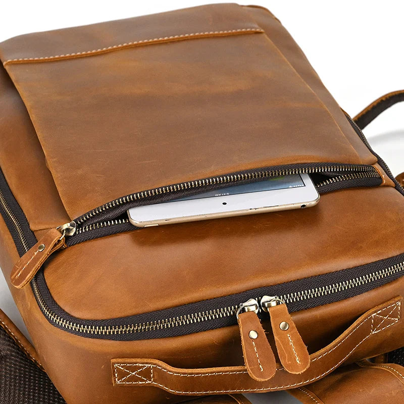 Single ritssluiting 15,6 inch laptop Retro-rugzak