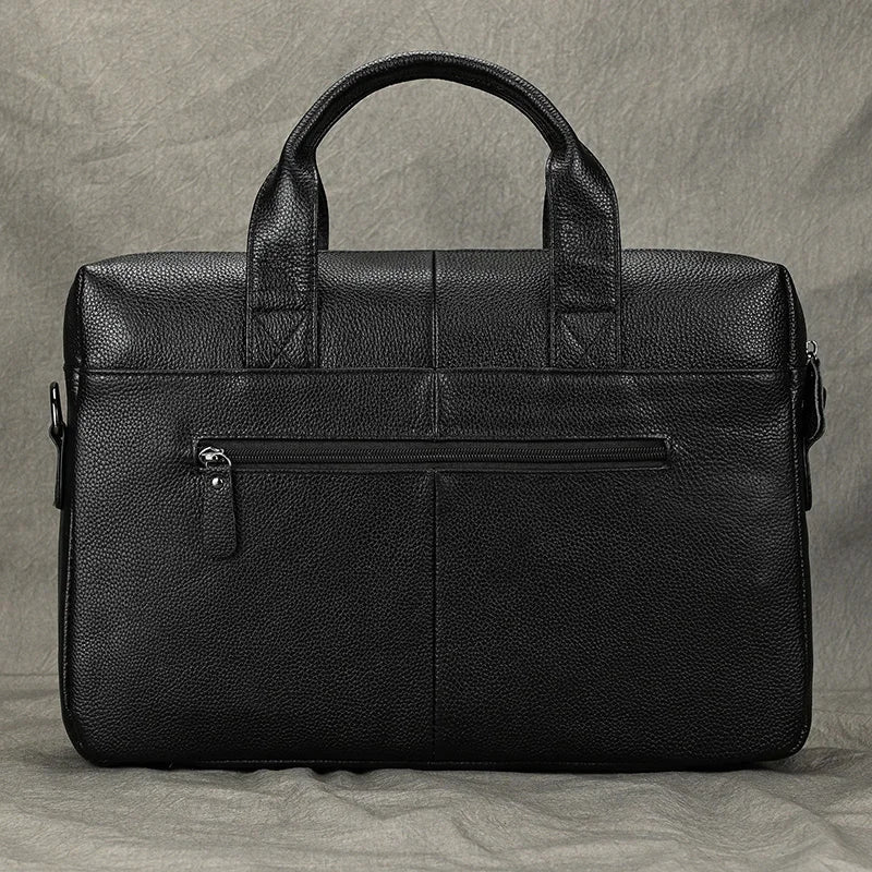 Sacoche pour ordinateur portable homme en cuir véritable