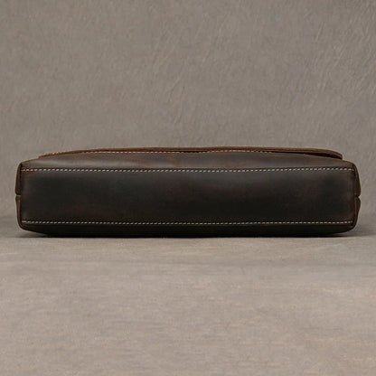 Top-grain leer 13" iPad-messenger – Handgemaakt, Reisgereed