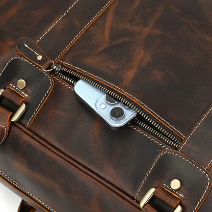 Natural Cowskin Leather Weekend Bag