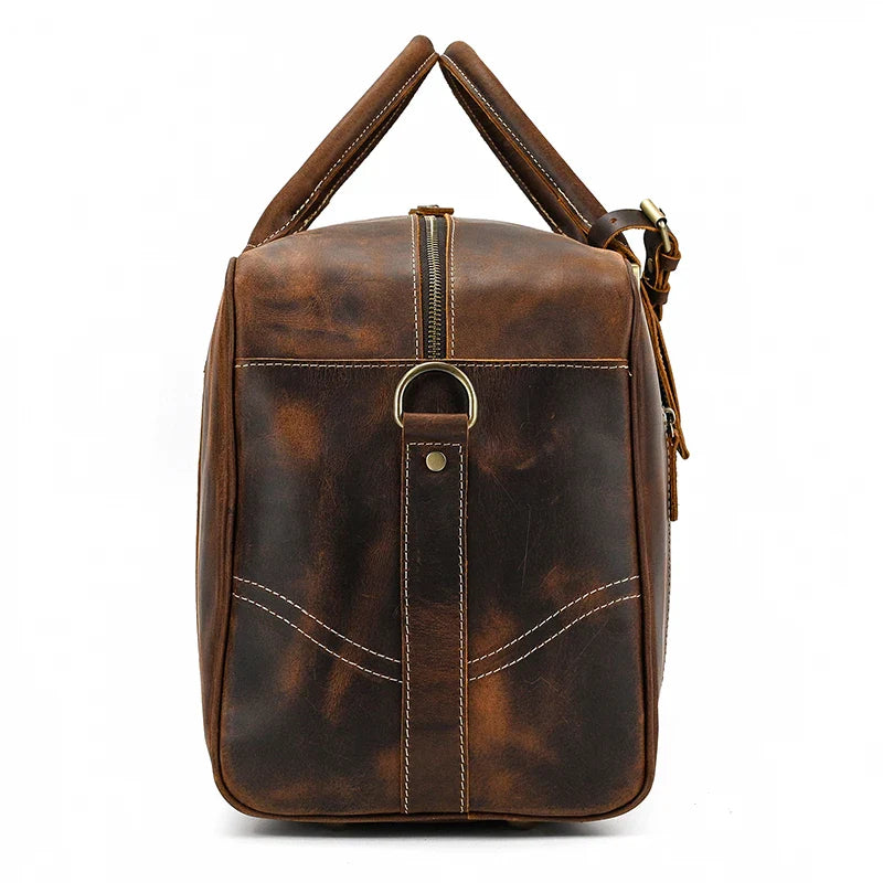 Natural Cowskin Leather Weekend Bag
