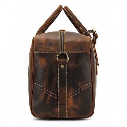 Natural Cowskin Leather Weekend Bag