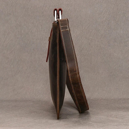 Genuine Leather Zipper Briefcase