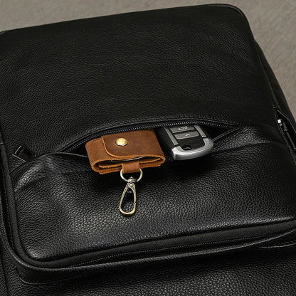 Sac à dos imperméable en cuir véritable tendance