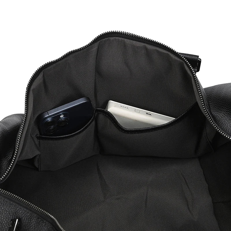 Black Genuine Leather Weekend Bag