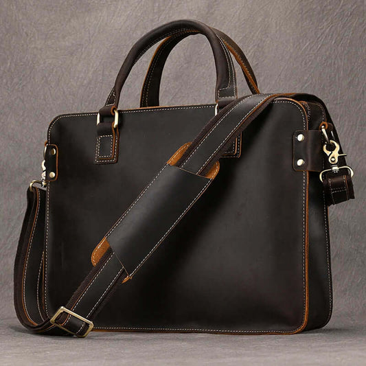 Elegant Leather Bag for Laptop for Men Business Briefcase