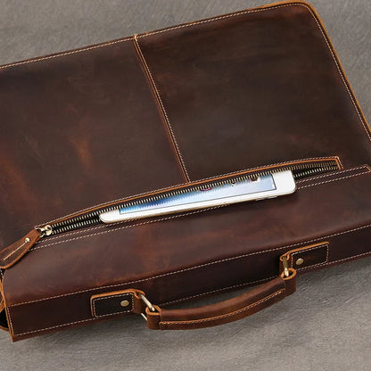 Men’s Leather Portfolio Messenger Bag