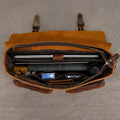 Men’s Leather Portfolio Messenger Bag