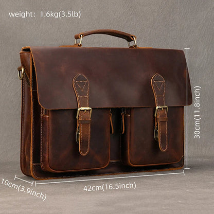 Men’s Leather Portfolio Messenger Bag
