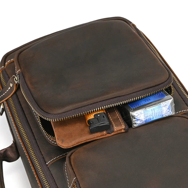 Handmade Top-Grain Leather 3-Way Bag Fanny Pack