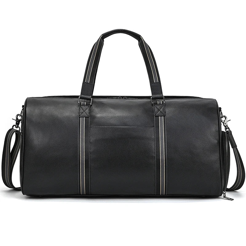 Black Genuine Leather Weekend Bag