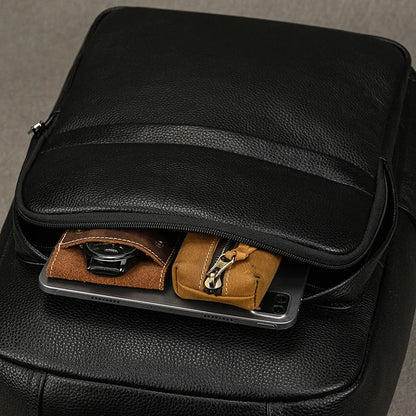 Sac à dos imperméable en cuir véritable tendance