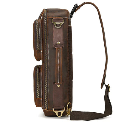 Handmade Top-Grain Leather 3-Way Bag Fanny Pack