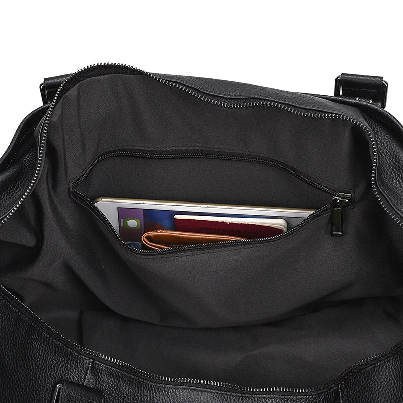 Black Genuine Leather Weekend Bag