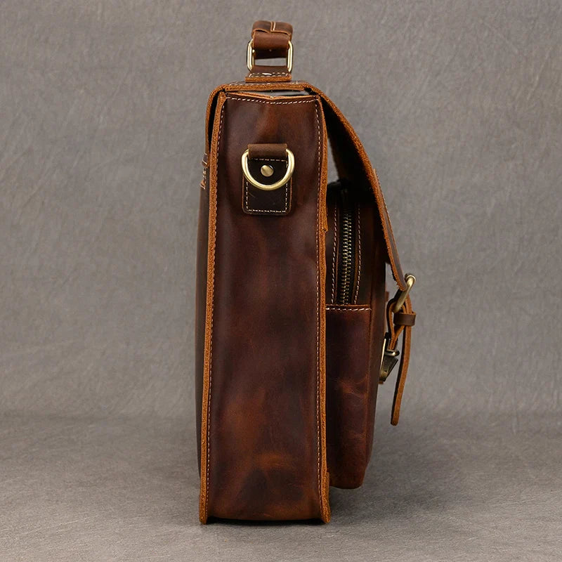 Men’s Leather Portfolio Messenger Bag
