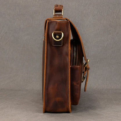 Men’s Leather Portfolio Messenger Bag