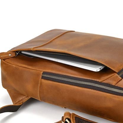 Single ritssluiting 15,6 inch laptop Retro-rugzak