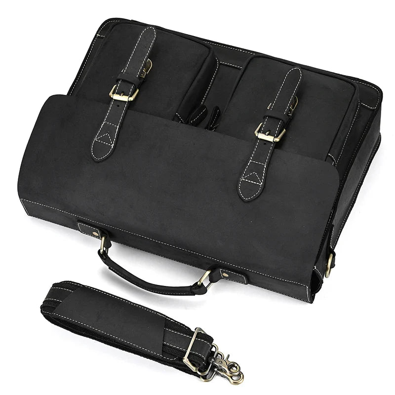 Men’s Leather Portfolio Messenger Bag