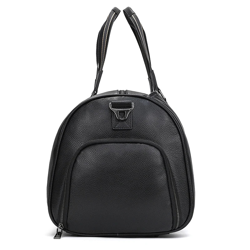 Black Genuine Leather Weekend Bag