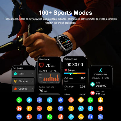 Opulenza Military Smartwatch for Men with LED Flashlight