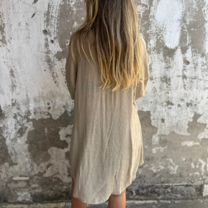 SOLENA Two-Piece Linen Shirt Set