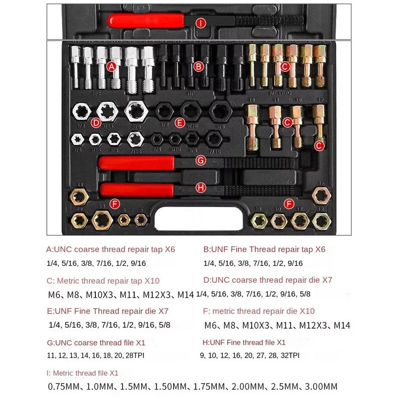 LAST DAY 50% OFF | Nut Screw Thread Repair Tool Set